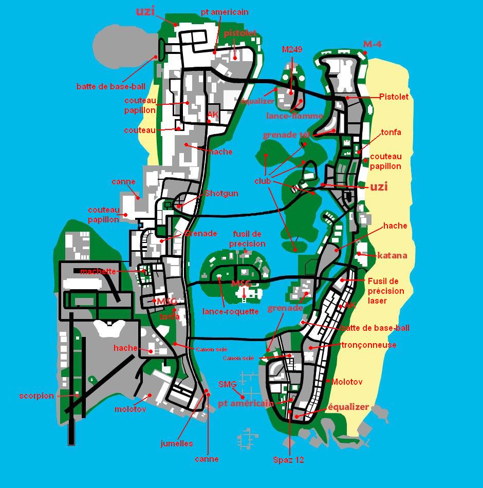 carte des armes